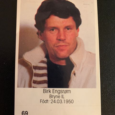 Birk Engstrøm Bryne IL 1983 sjeldent fotballkort klistremerke