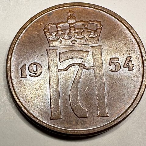 Topp kvalitet 5 øre 1954 Norge (2822 AK)