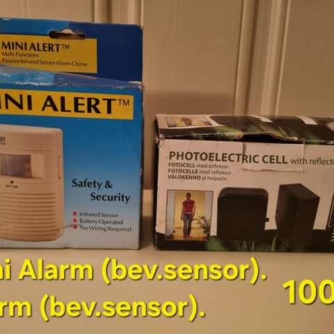 Alarm ( Bev. sensor ) og  Mini Alarm ( Bev. sensor ).