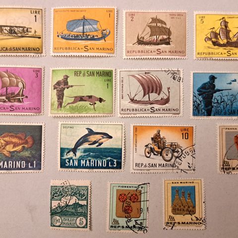 SAN MARINO 15 forskjellige frimerker