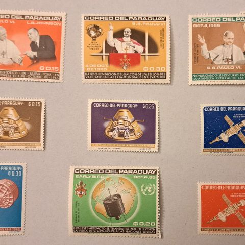 PARAGUAY 9 forskjellige frimerker