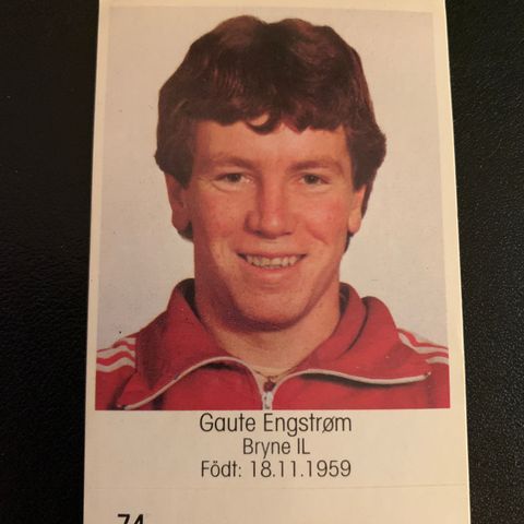 Gaute Engstrøm Bryne IL 1983 sjeldent fotballkort klistremerke