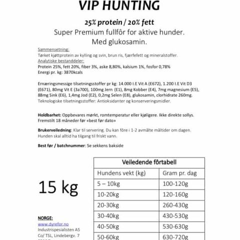 V.I.P. HUNTING 15KG