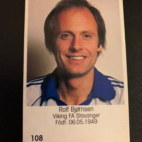 Rolf Bjørnsen Viking Stavanger 1983 sjeldent fotballkort klistremerke