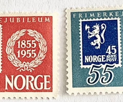 Norge 1955 Norske frimerker 100 år NK 426 og 427 Postfrisk