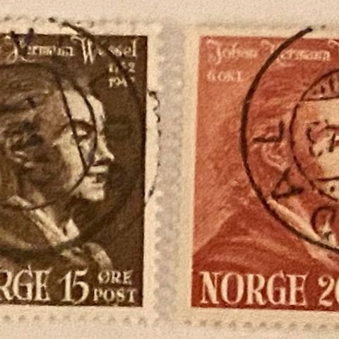 Norge 1942 Johan Hermann Wessel NK 307-308 Stemplet