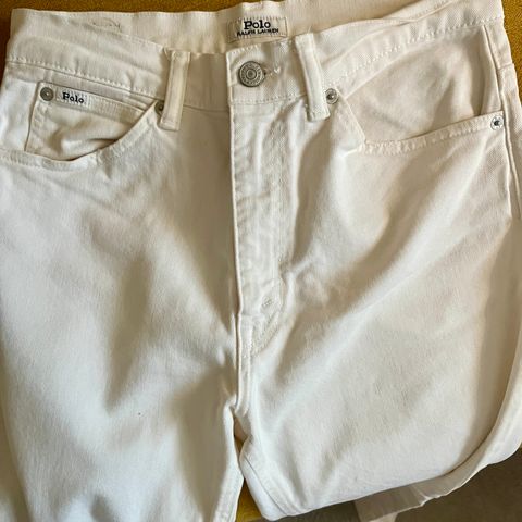 Polo RALPH LAURENT Light Cropped Flare, creamhvit  jeans str. 28 (SOM NY)