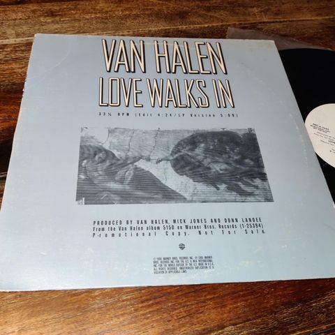 Van Halen 12" Promo 1986