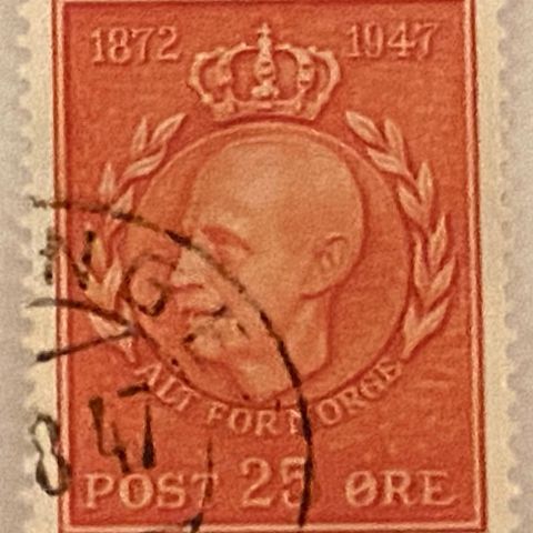 Norge 1947 Haakon VII 75 år NK 371  Stemplet