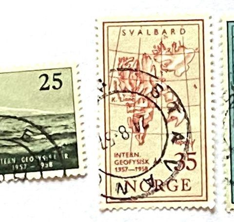 Norge 1957 Geofysisk år NK 448-450 Stemplet