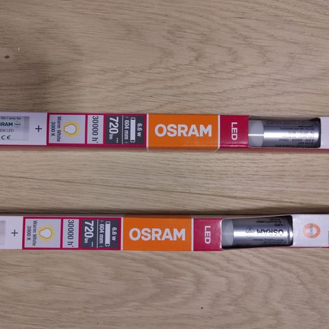 2 stk. Osram T8 LED 604mm lysstoffrør selges