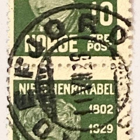 Norge 1929 Niels Henrik Abel NK 172 Loddrett par Stemplet