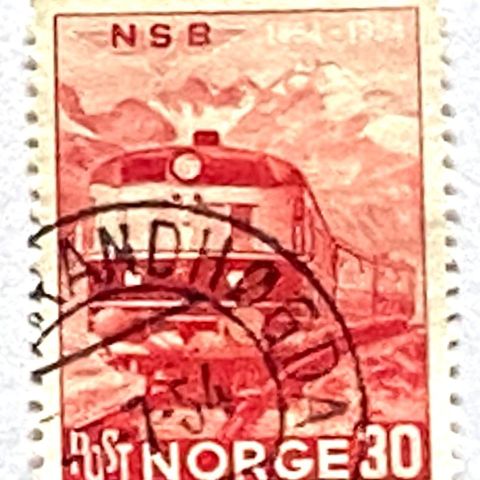 Norge 1954 Jernbanen NK 420 Stemplet