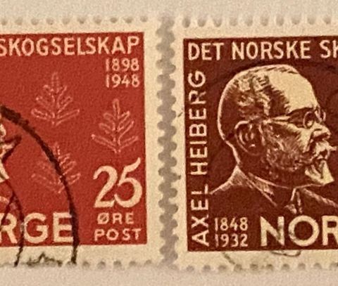 Norge 1948 Det Norske Skogselskap NK 372-373 Stemplet