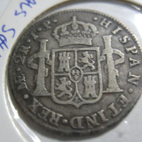 2 Reals Peru 1808 sølv