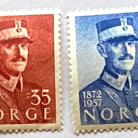 Norge 1957 Kong Haakon VII 85 år NK 451 - 452  Postfrisk