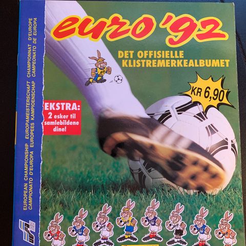 Norwegian ed. Panini EM Euro 1992 tomt album uten klistremerker fotballkort 92