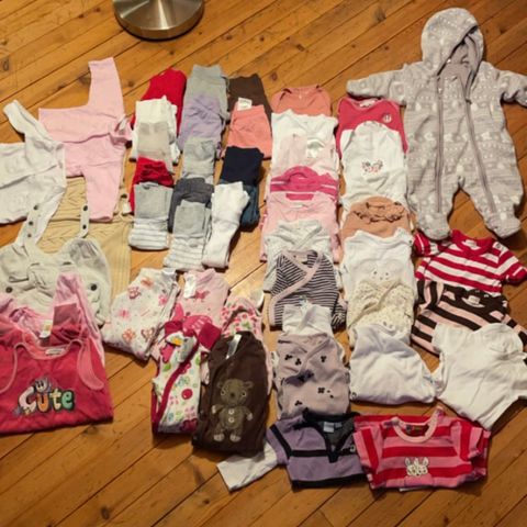 Babyklær pakke til jente, størrelse 56
