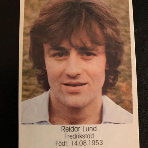 Reidar Lund Fredrikstad FFK 1983 sjeldent fotballkort klistremerke