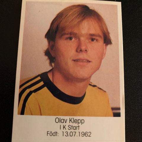 Olav Klepp IK Start Kristiansand 1983 sjeldent fotballkort klistremerke