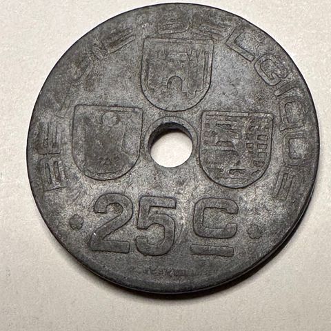 25 centimes Belgia, 1942 - Periode 1942 -1946