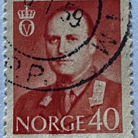 Norge 1958/62 Kong Olav V Øremerker NK 458 Stemplet