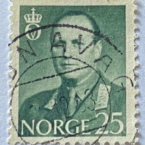 Norge 1958/62 Kong Olav V Øremerker NK 454 Stemplet