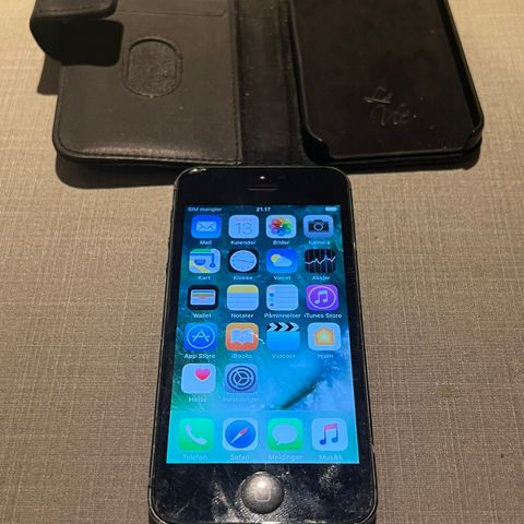 Iphone 5 med lommebok deksel