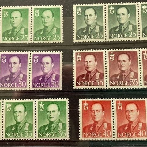 Norge 1958/1962 Kong Olav V komplett NK 453-468 3-striper Postfrisk