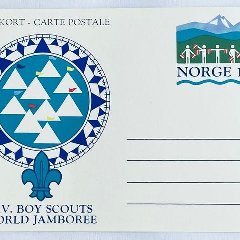 Norge 1975  Postkort til bruk på Nordjamb'75 - XIV Boy Scouts World Jamboree