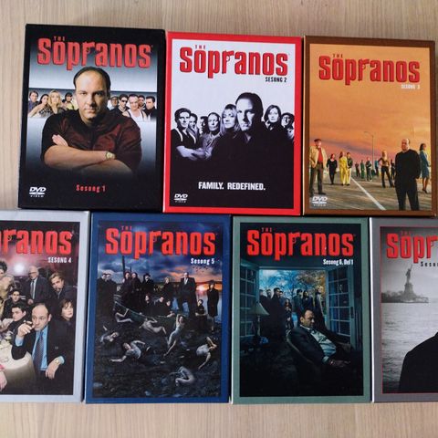 Dvd serie. The Sopranos. Komplett serie. Sesong 1-6 del 1 og 2. Norsk tekst.