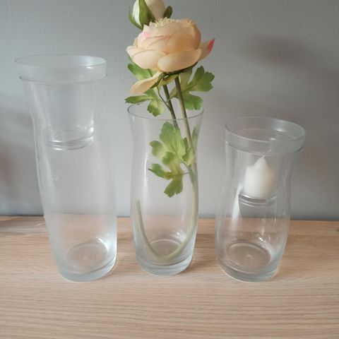 Partylite trio lysestaker og vaser