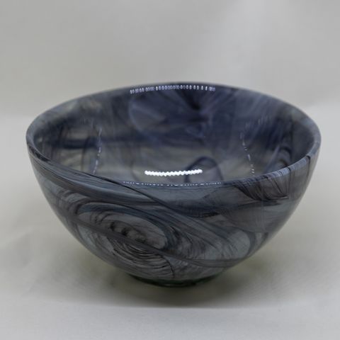 Art glass - mørk blå/grå bolle