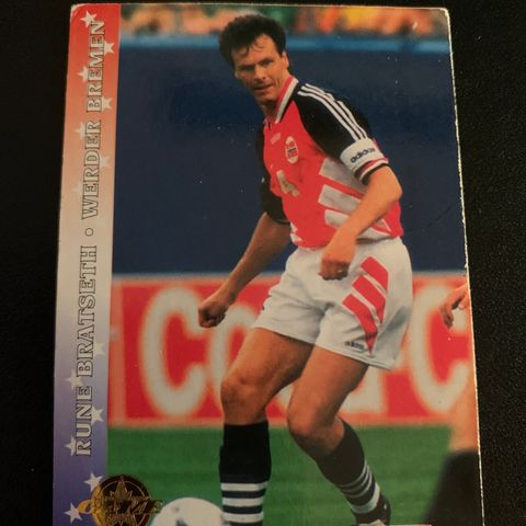 Fotballkort Rune Bratseth Norge Werder Bremen VM 1994