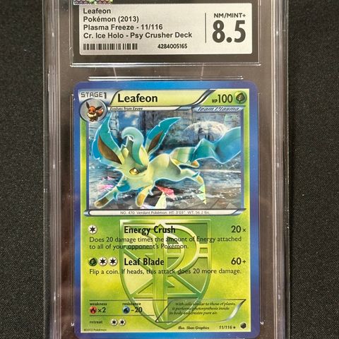 Leafeon #11 (Cracked Ice Holo) - Plasma Freeze (2013) - CGC 8.5