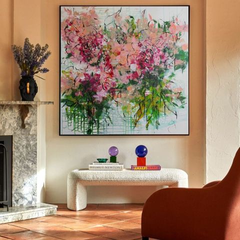 Original kunstverk"The Manor Garden" 100×100 cm