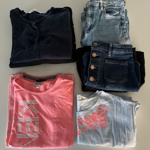 Klespakke, bukse, genser, skjørt, kjole str. 140 Gant, Kenzo, Zara H&M