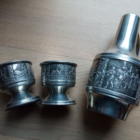 Norske pewter tinn sett