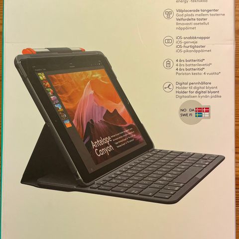 Logitech Slimfolio tastatur/deksel til iPad 5.+6. gen (Olav, reservert til 7.8.)