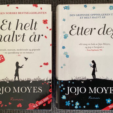 JOJO MOYES- «ETTER DEG» 2015 «ET HELT HALVÅR» 2015. 2 flotte bøker