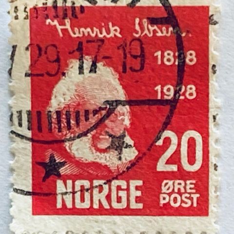 Norge 1928 NK 161 Henrik Ibsen Stemplet