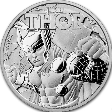 2018 Tuvalu 1 oz Silver $1 Marvel Series THOR™ BU selges