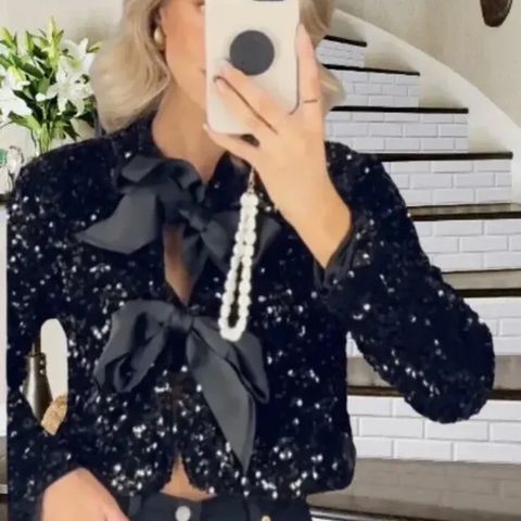 H&m bow sequin top
