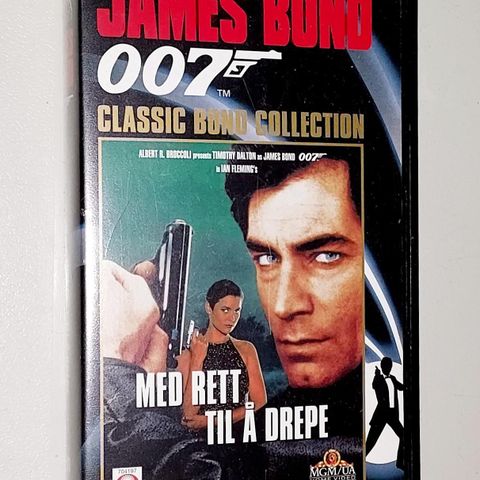 VHS SMALL BOX.JAMES BOND 007.MED RETT TIL Å DREPE 1989.