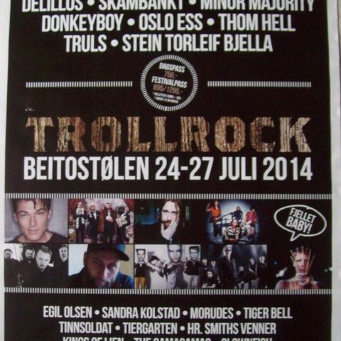 TROLLROCK - Beitostølen. 24. -27. Juli 2014 (Festivalplakat)