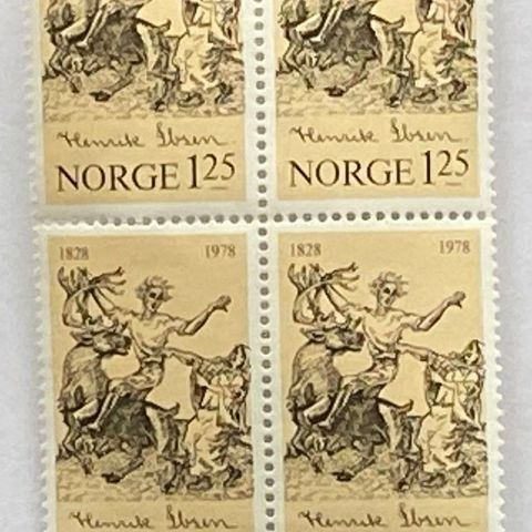 Norge 1978  Henrik Ibsen  NK 812  4-blokk  Postfrisk