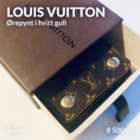 LOUIS VUITTON ørepynt - hvitt gull!