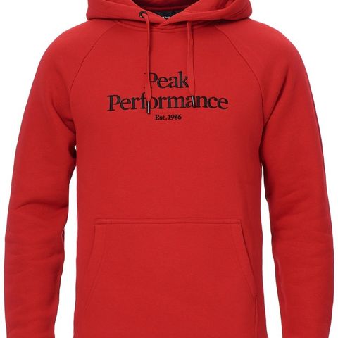 Peak Performance - Str XL - Original Hoodie Hettegenser - Rød - Ny, uåpnet