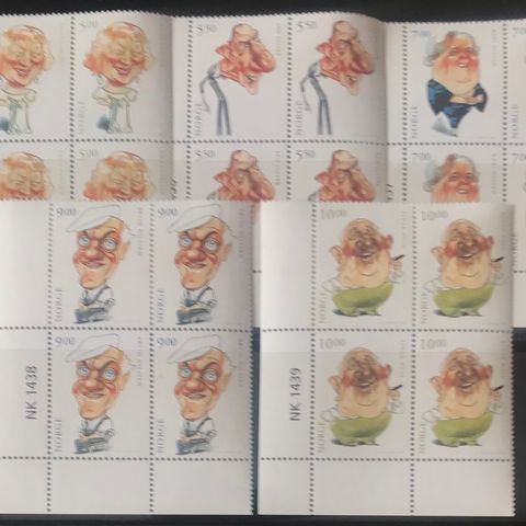 Norge frimerker postfrisk, nk 1435-39 **, Norske Skuespillere II 2001