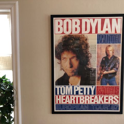 BOB DYLAN TOM PETTY 1991 Orig. konsertplakat innrammet av Kunst & Rammeverksted